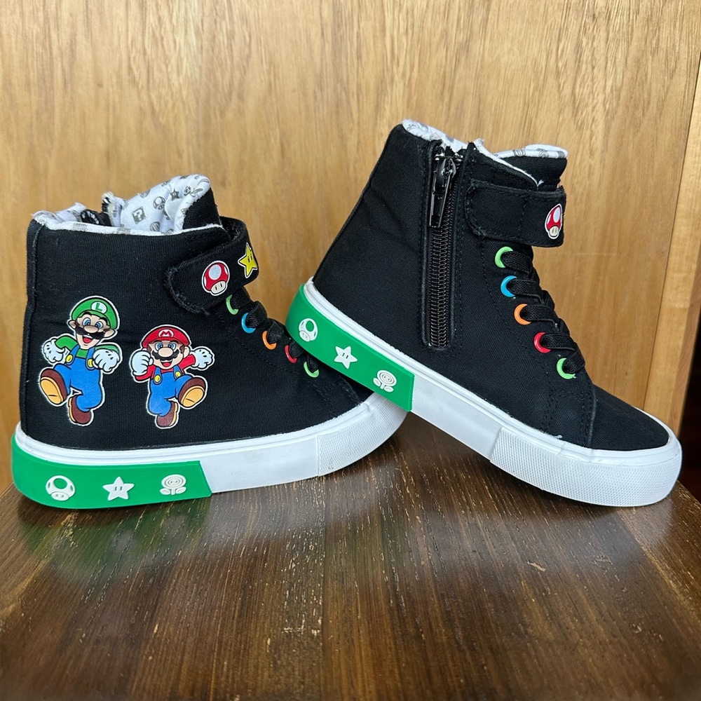 Nintendo Black and White High-Top Sneakers